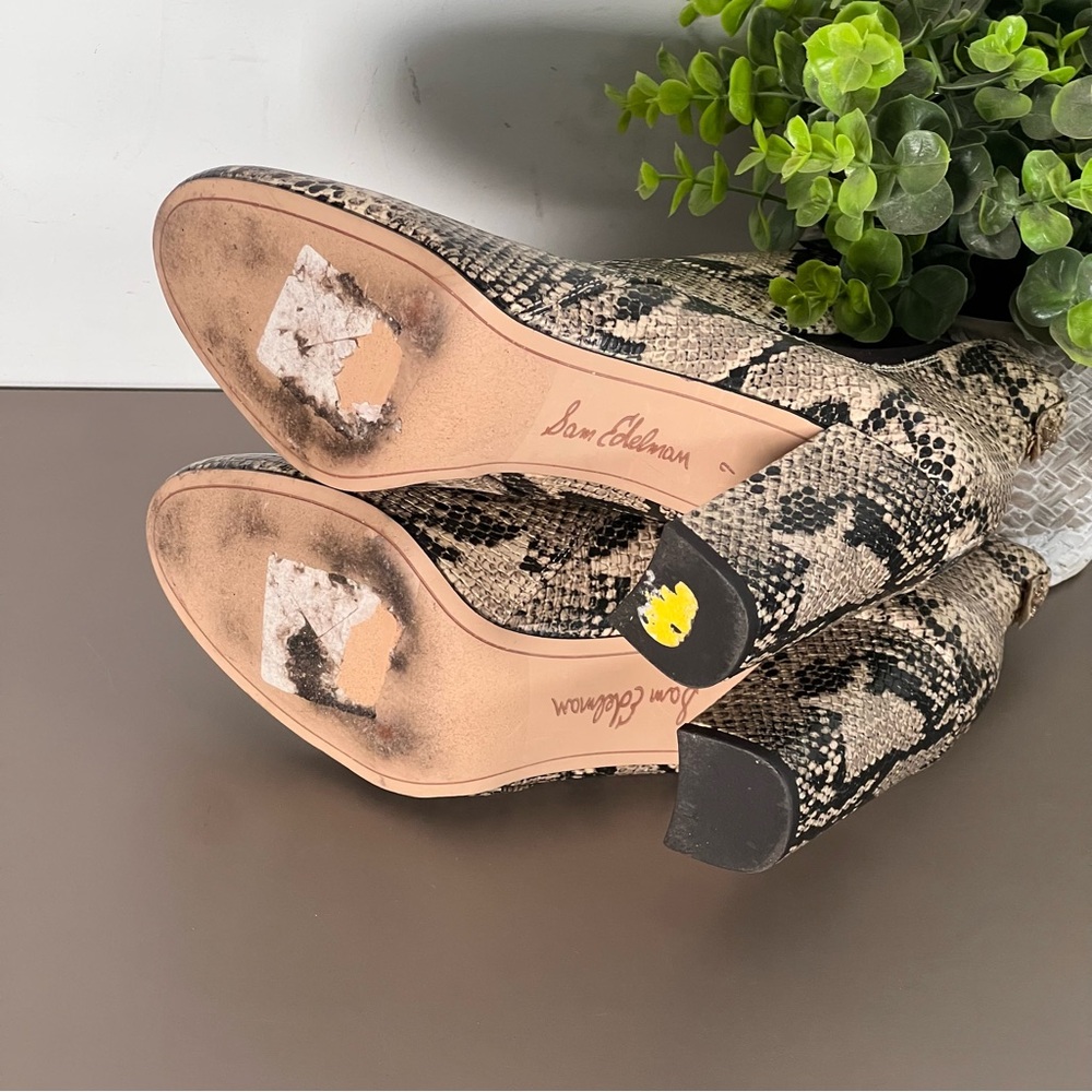 Sam Edelman Case Snake Print Python Heeled Bootie… - image 5